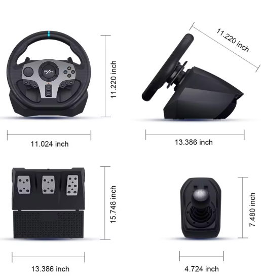 Volante para juegos PXN V9 Gen2/V9 de 270°/900° para simulador de carreras de PS4, PS3, PC con Windows 7/8/10/11, Xbox One, Xbox Series X/S