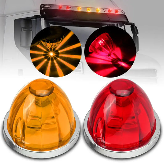 Luz LED de señalización de giro con forma de sandía grande, 12 V y 24 V, luz de advertencia para camiones, remolques, caravanas, autobuses y furgonetas.